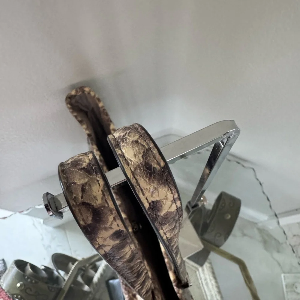 MICHAEL KORS Bedford Pocket Tote Bag in Python  Snakeskin Print with Studs NWOT - Picture 6 of 10